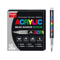 72 Colors Acrylic Markers Brush Pens for Fabric Rock Painting Pen Stone Ceramic Glass Canvas Wood Handmade Card Making Art Suppl Practical Use