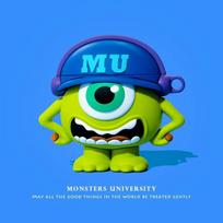 For AirPods Pro2 4 3 2 1 Pro Earphone Case 3D Monsters University Mike Silicone Protective with Pendant Headphone Box Cover For Airpods 1 2