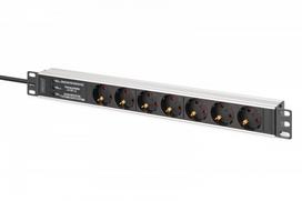 Digitus 7-Outlet Power Strip 19" Aluminum. 1U 2m Black