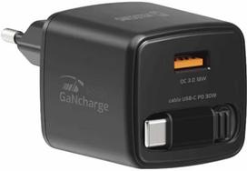 Swissten SlideCHARGE GaN 30W USB-A 18W Black