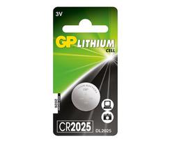 GP LITHIUM BUTTON CELL CR2025 Blister with 1 battery. 3V