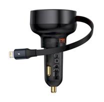 Baseus Enjoyment Pro 55W USB-A Retractable Lightning Car Charger Cable / black