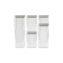 Curver Dry food storage container set 0.5L+2x1.2L+1.8L+2.4L Kara transparent/white