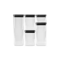 Curver Dry food storage container set 0.5L+2x1.2L+1.8L+2.4L Kara transparent/dark gray