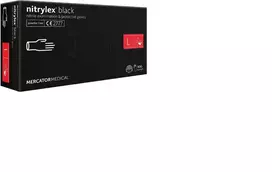 Mercator Now Nitrile Nitrylex PF, black, powder-free, Size L, 100 pcs