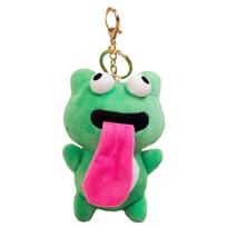 Backpack Charm Lovely Plush Keychains Sticking Out Tongue Frog Magnetic Attraction Toy Frog Doll Funny Keychain Pendant žalia