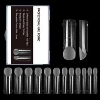 UV Gel Nail Mold Full Cover Fasle Nail Tips Clear Duals Forms Acrylic Nail System Manicure Pedicure Tool for Poly Tip