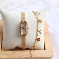 Versatile Temperament Niche Engraved Retro Small Gold Watch Fashion Personality Women'S Watch Square Head Trend Watch