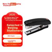 MAX Meikesi HD-10D Portable Mini Low-Effort Stapler, Student Office Stapler Can Staple 2-20 Pages, Compatible with No.10 Staples, Black