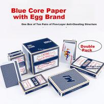 Miaoji Guandan Specialized Playing Cards, Professional Guandan Blue Core Paper Playing Cards, 60X97mm, Double Decks, 10 Sets, MJ92-1