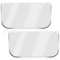 Wwmily 2 Pcs Face Shield Replacement Lens 15.5X8 Inch Clear Full Face Visor Protective Safety Helmet Shield For Welding Grinding smėlis