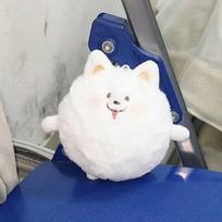 1vnt Kawaii samojedų pliušinė lėlė girgždantis žaislas įdaryti gyvūnas lėlės raktų pakabukas pliušiniai žaislai raktų laikiklis krepšys pakabukas automobilio raktų priedai A