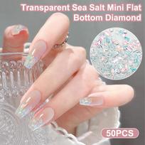 50Pcs/Set Aurora Sea Salt Bubble Mixing Rhinestone Special-Shaped Transparent Nails Art Decoration Mini Nail Supplies one size