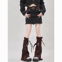 Brown Mid-Calf Leg Warmers Women Vintage Retro Style Stretchy Rayon Knit Universal Fit Inspired Stackable Cover Brown Leg Warmers