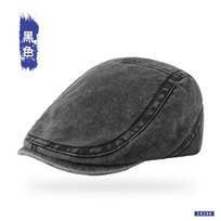 Washed Denim Beret Cap Women Men Adjustable Cotton Baseball Hat With Curved Brim Vintage Artist Style M 56-59 cm juoda
