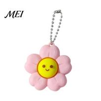 Flower Fidget Toy Smiling Keychain Toy, Floral Clicker Sensory for Stress Handbag Ornament Relief, Hanging Bag Charm with Ball Chain Key Ring Pendant rožinė
