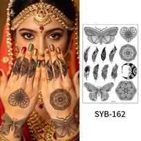 Water Transfer Decals Mandala Henna Tattoo Stickers Fake Body Art Sticker  Finger Hand Legs Arm Style 16