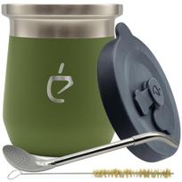 Rewolucyjny zestaw yerba mate termolid dualflow green pro: matero, bombilla