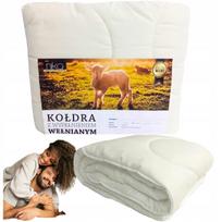 Kołdra ciepła zimowa 160x200 wełniana polska z owczej wełny miękka premium