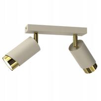 Lampa sufitowa plafon 2-pkt tuby złoty gu10 led spot beżowa polska