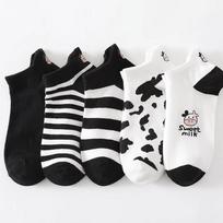 5 Pairs Teddy Bear Ankle Socks, Comfy Cute Crew Short Socks, Women'S Stocking & Hosiery Single code