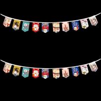 Hot Pot Sushi Bistro Decorative Banner Japan Small Colored Flag Japanese Hanging Flag  Restaurant 10 Flags/set-G