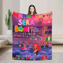 Manana Sera Bonito Karol G Blanket Picnic Flannel Bedding Throws For Living Room Soft Warm Design Quality Bedspread Gift Size: 75*100cm, Weight: 230 GSM