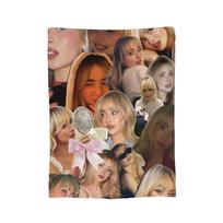 Sabrina Carpenter Blanket Fleece Printed Breathable Super Warm Throw Blankets for Sofa Office Bedspread Size: 75*100cm, Weight: 230 GSM