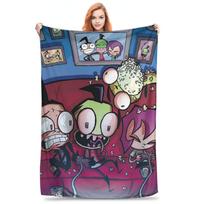 Invader Zim Gir Blanket Super Soft Fleece Sofa Throw Blanket for Home Bedroom Outdoor Throws Bedspread Quilt Size: 75*100cm, Weight: 230 GSM