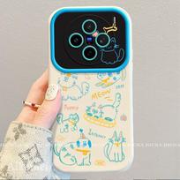 Premium Full Coverage Silicone Phone Case Vivo X200 Pro X100S With Cartoon Dog Cat Doodle Design Anti-Drop Protection vivo X200 S