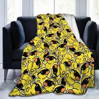 Mielų geltonų ančiukų flanelinis vilnos pledas Minkštas šiltas lengvas jaukus anti-pilling pūkuotas pledas sofai lovai sofai kelionėms Size: 75*100cm, Weight: 230 GSM yellow