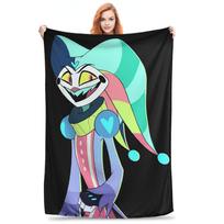 Fizzaroli Helluva Boss Animated Horror Musical Blanket Lightweight Flannel Sofa Throw Blanket for Couch Throws Bedspread Quilt Size: 75*100cm, Weight: 230 GSM
