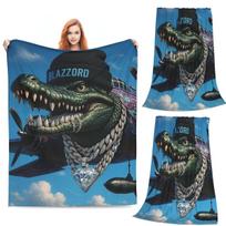 Bombardiro Crocodilo Meme Italian Brainrot Blanket Soft Warm Flannel Throw Blanket Bedding for Bed room Picnic Travel Home Couch Size: 75*100cm, Weight: 230 GSM