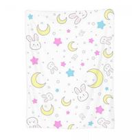 Crescent Moon And Bunny Rainbow Pattern Blankets Throw Blanket Lightweight Throw Blankets for Bedding Throws Bedspread Quilt Size: 75*100cm, Weight: 230 GSM
