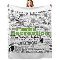 Parks and Recreations Memorable Quotes Throw Blanket Soft Plush Blanket as Housewarming Gift Size: 75*100cm, Weight: 230 GSM