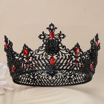 Derliaus nuotakos prabangi lydinio kalnų krištolo karūnos galvos puošmena Vestuvinė aukščiausios kokybės vestuvinės galvos puošmenos priedai Partija black