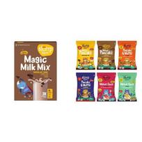 Slurrp Farm High Protein Chocolate Swirl Milk Mix | 250g & Slurrp Farm Healthy Breakfast and Snacks Trial Pack Combo, 300g (Pack of 6, 50g Each) 300GM