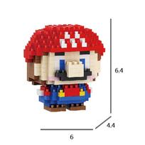 Super Mario Bros Figure Micro Building Blocks Bowser Luigi Yoshi DIY Assembly Puzzles Mini Bricks Toys for Christmas Gift No Box