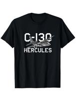 C130 Hercules Military Aircraft Graphic 100 cotton summer short sleeve casual Oneck mens printed Tshirt S