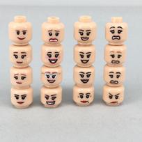 Pack MOC Bricks Figure Face Boy and Girl Head Expression DIY Educational Constructing Blocks Playthings Ideal For Children Gifts