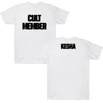 Unisex Women Crew Neck Oversized Cult Member Tee Singer Kesha Album TShirt Harajuku Cotton TShirts Tee Letter Print Short Sleeve S