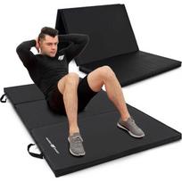 Sudedamas kietas gimnastikos kilimėlis su lipukais, 180 x 90 x 5 cm, juodas - Marbo Sport