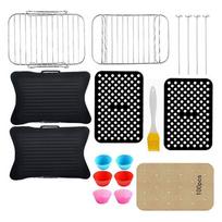 Air Fryer Accessories Set for Ninja AF400EU Double Zone Airfryer Silicone Air Fryer Liners Dehydrator Racks Baking Paper