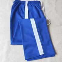 [Sapphire Blue Wide White Stripes] Baggy Straight Trousers Spring, Summer and Autumn Primary and Secondary School Uniform Pants Single Stripe School L, 40KG balta/mėlyna