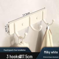 No-Drill Over-Door Hook Rack 5 Pack pieno baltumo spalva