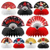 9PCS 350g Card Stock Oriental Hibachi Centerpiece Set Japanese Sushi Table Decor  for Boys & Girls