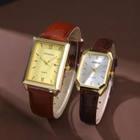 Couple Watches 2 Casual Business Watches Pu Leather Quartz Watch Ideal Gift For Men And Women