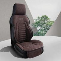Universalus lino automobilio sėdynės užvalkalas Keturiems sezonams Automobilio lino patogus kvėpuojantis neslystantis užvalkalas Pagalvėlė SUV automobilio sėdynės apsauga beige one-piece seat gray
