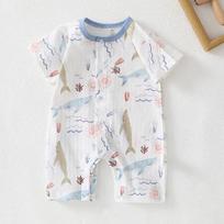 Breathable Cotton Baby Jumpsuits Summer Short Sleeve Bodysuit for Newborn Infant Boys Girls Rompers Soft One-Piece Romper