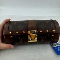[Pre-Owned] Papillon Trunk Monogram Chain S-Lock Closure Coated Canvas With Leather Trim Shoulder Bag - Excellent #1IT9PLV ONE SIZE